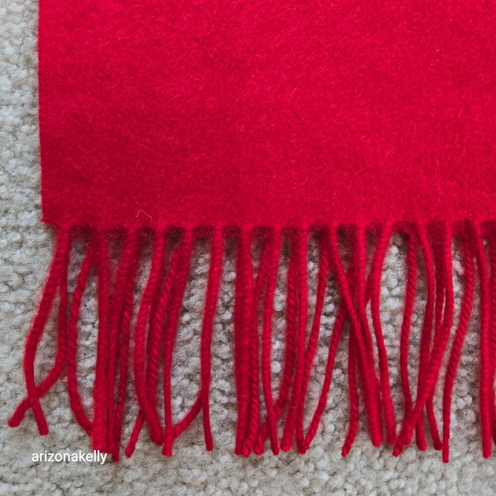 NWOT Cashmere Red Fringe Scarf Uniqlo - Picture 4 of 9